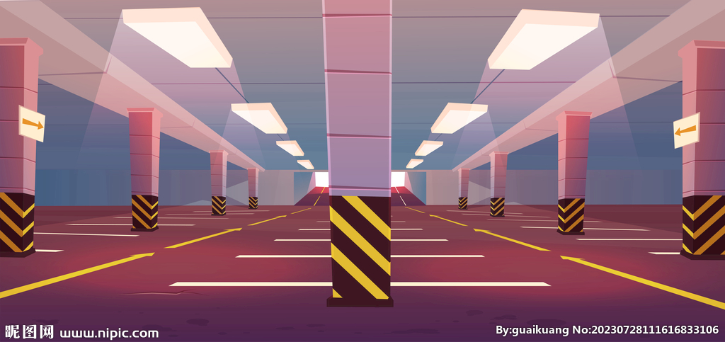 停车场插画背景