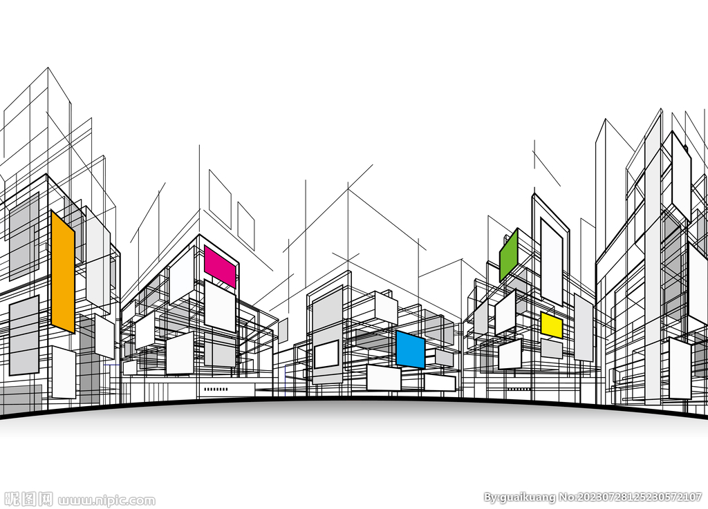 抽象建筑插画背景