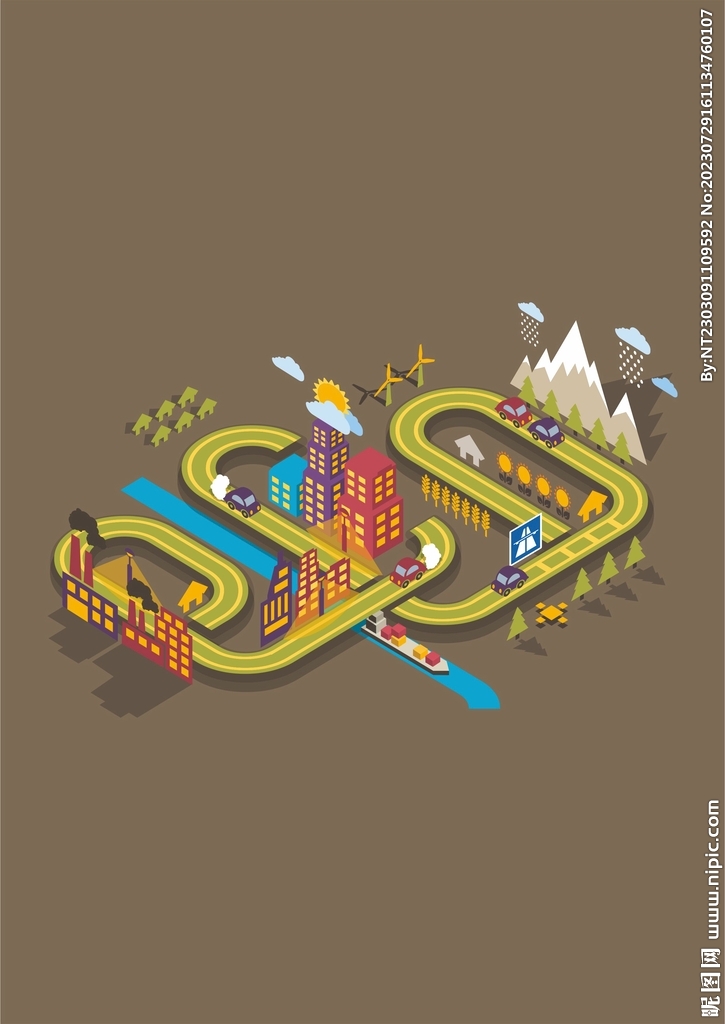 模拟小镇道路小汽车小城市