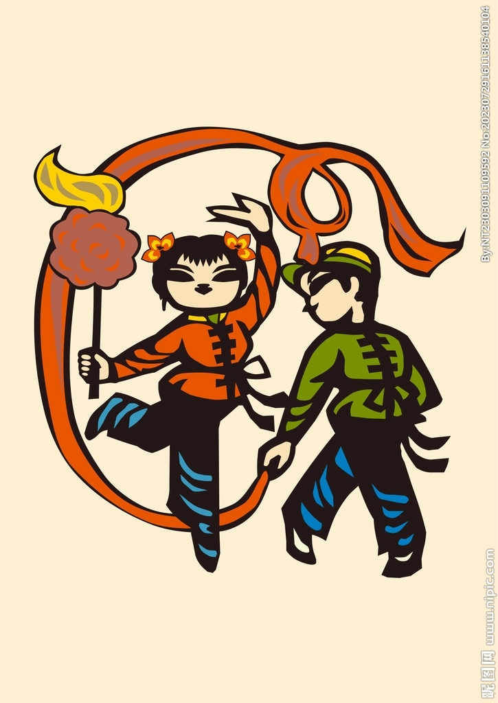 中国传统文化红带舞蹈