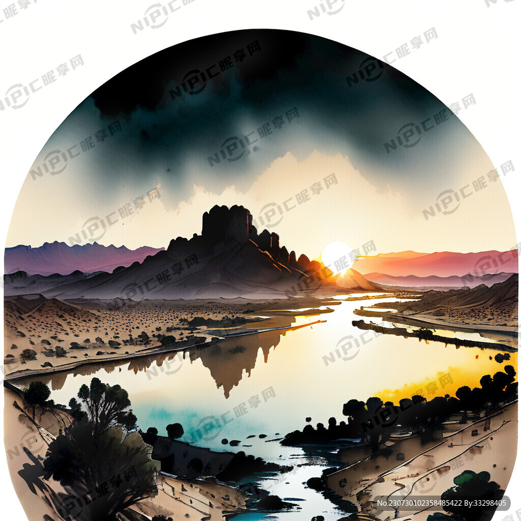 超大广角 俯视视角 大漠孤烟直