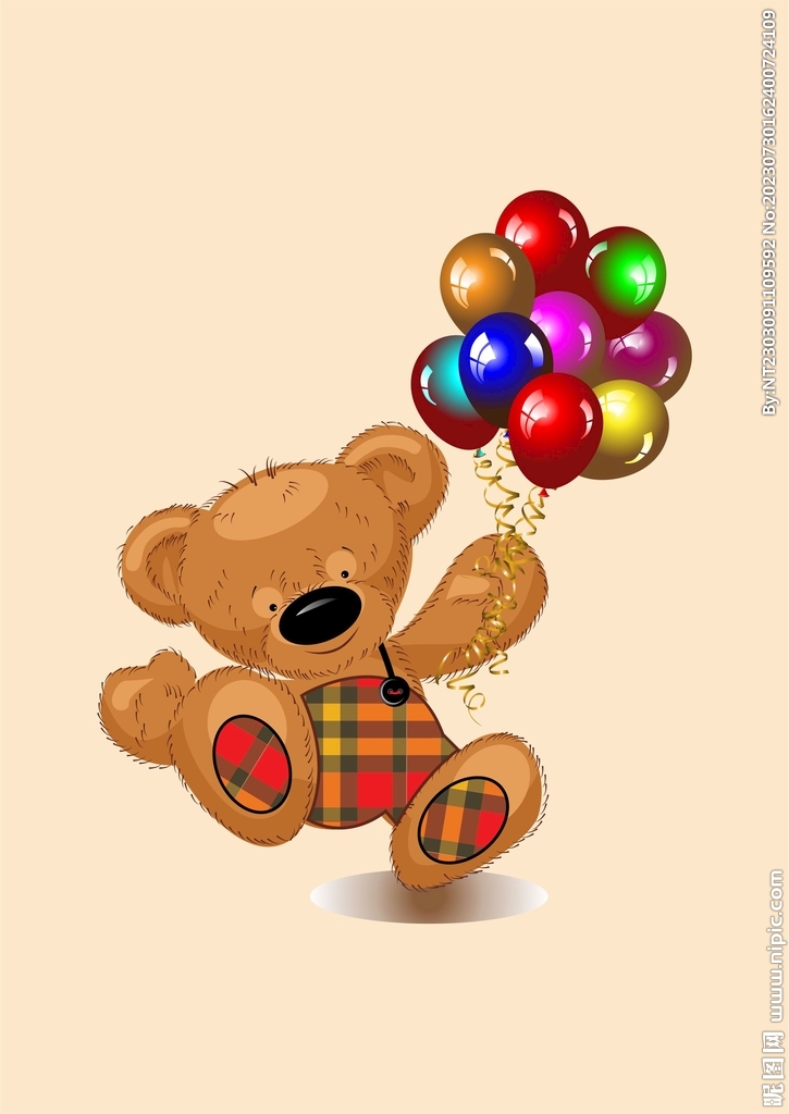 可爱小熊气球彩带