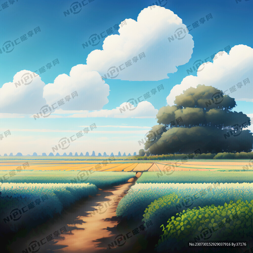 蓝天白云田园风光小蕃茄