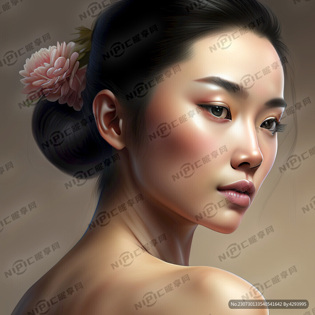 养生美女 侧脸 爬着 美丽动人