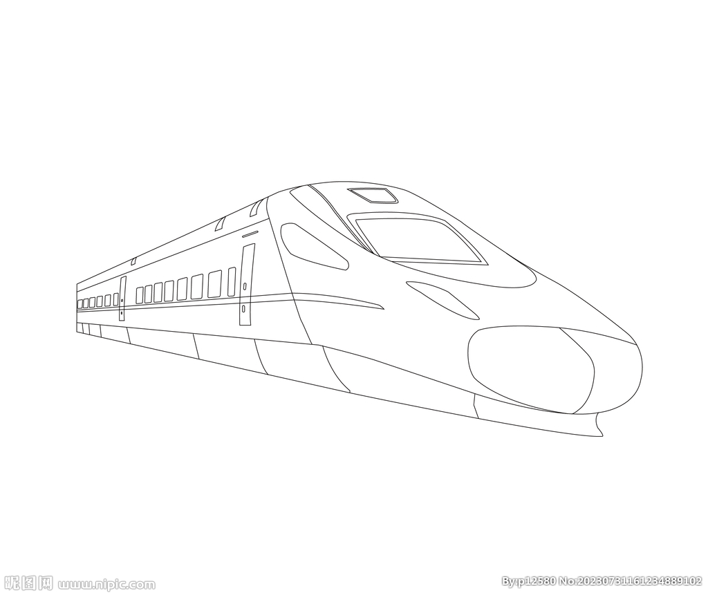 高铁线稿图