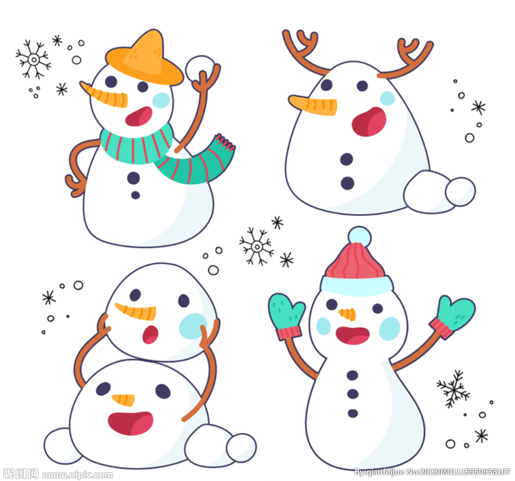 卡通可爱雪人