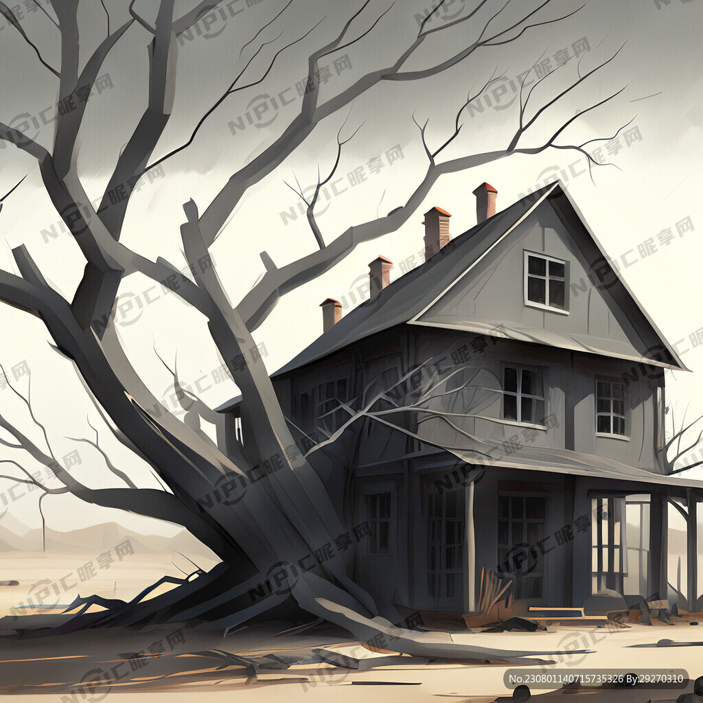 灰色 树枝 别墅 荒凉