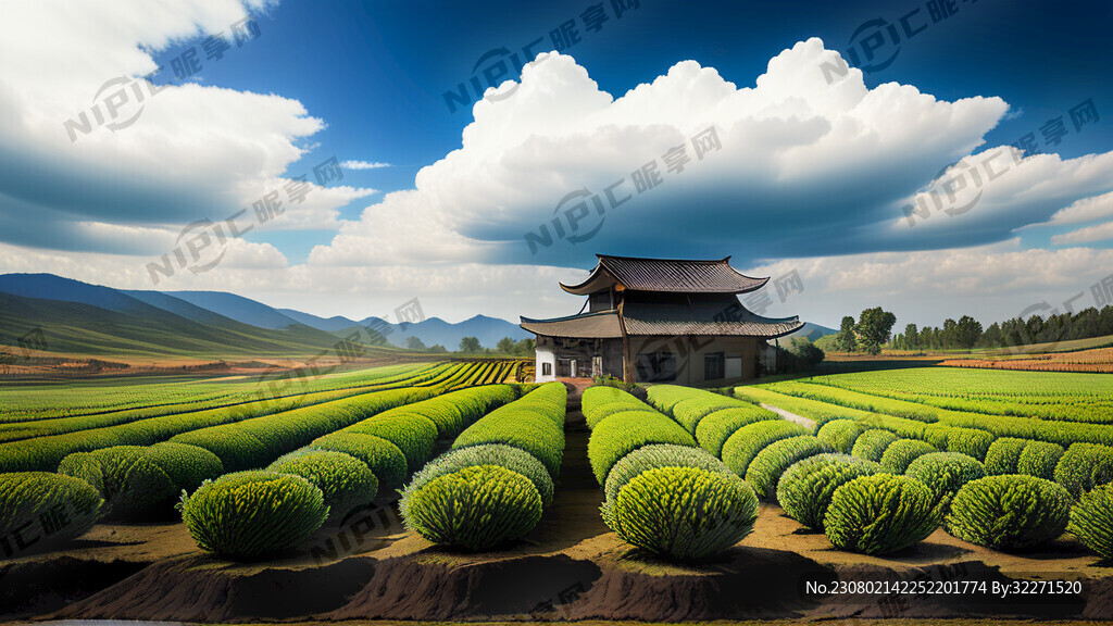 商业摄影 茶田 龙井茶