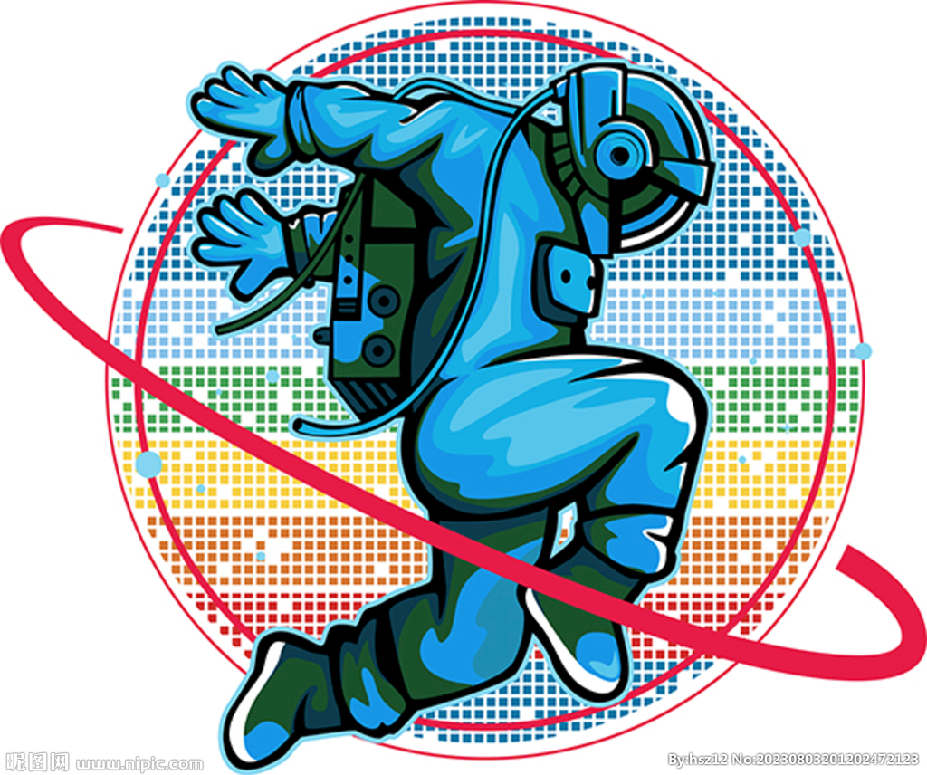 太空宇航员星球漫步音乐炫彩节奏