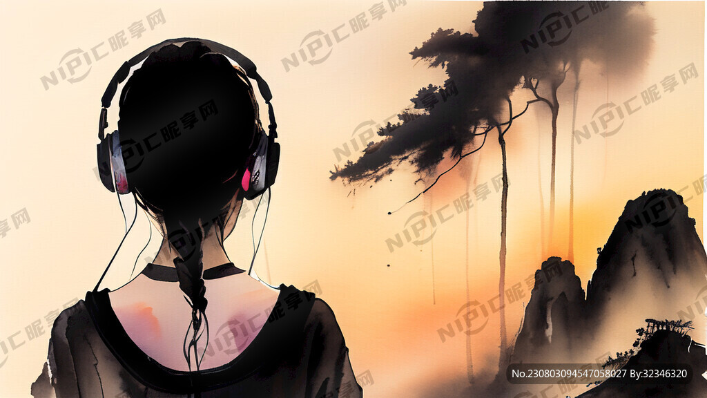 壮丽风光 日出 逆光 全身像