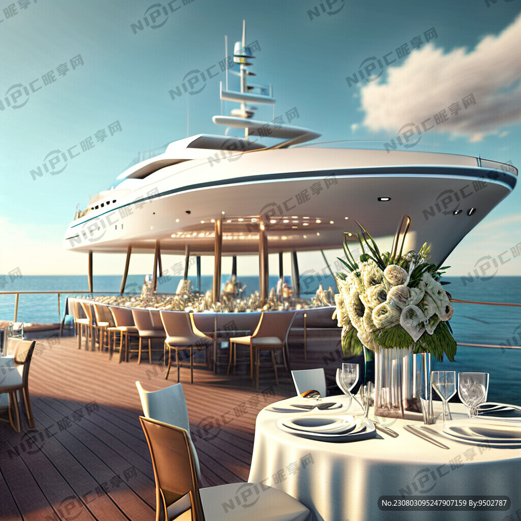 游艇婚礼布置现场