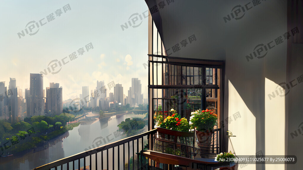 城市江景阳台