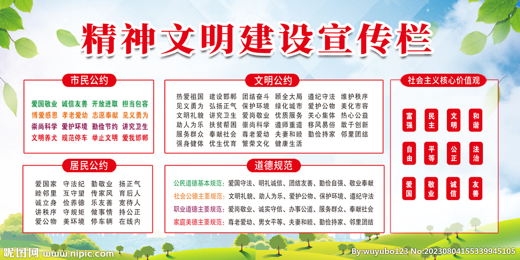 精神文明创建展板