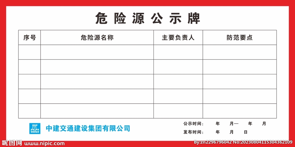 危险源公示牌