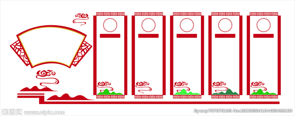 中国风 展板 背景 底纹 窗花
