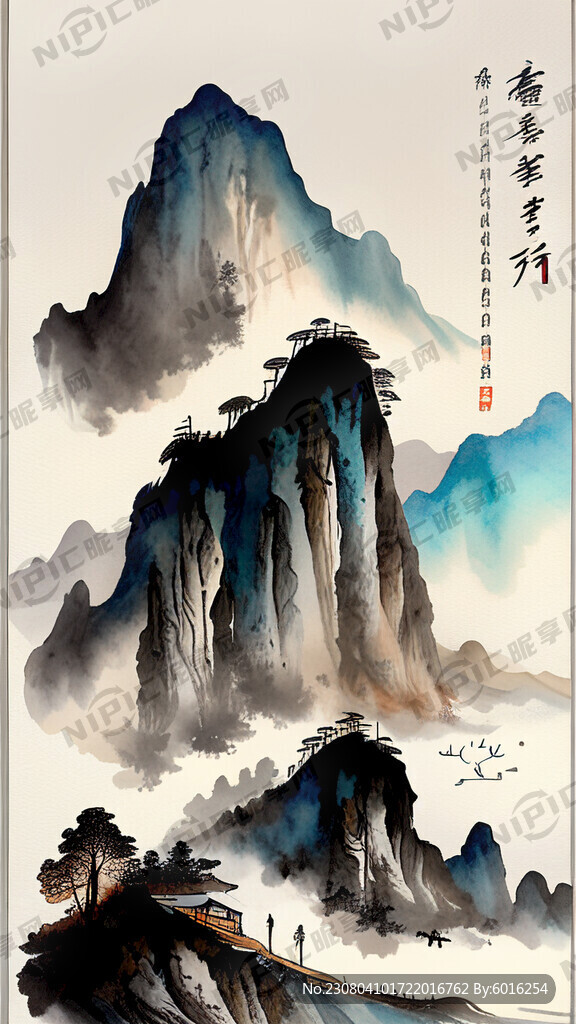 国风 山药挂面 国潮 风景图