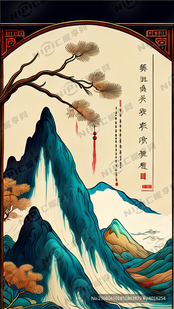 山药挂面 国潮绘画 铁棍山药