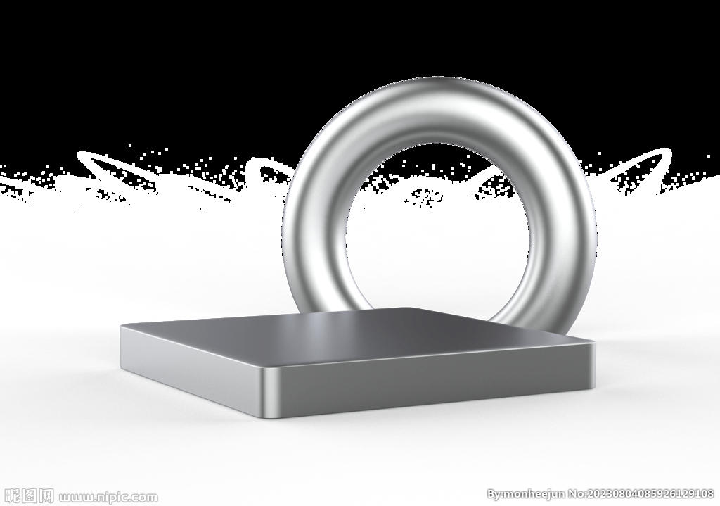 3D渲染金属磨砂展台 元素背景