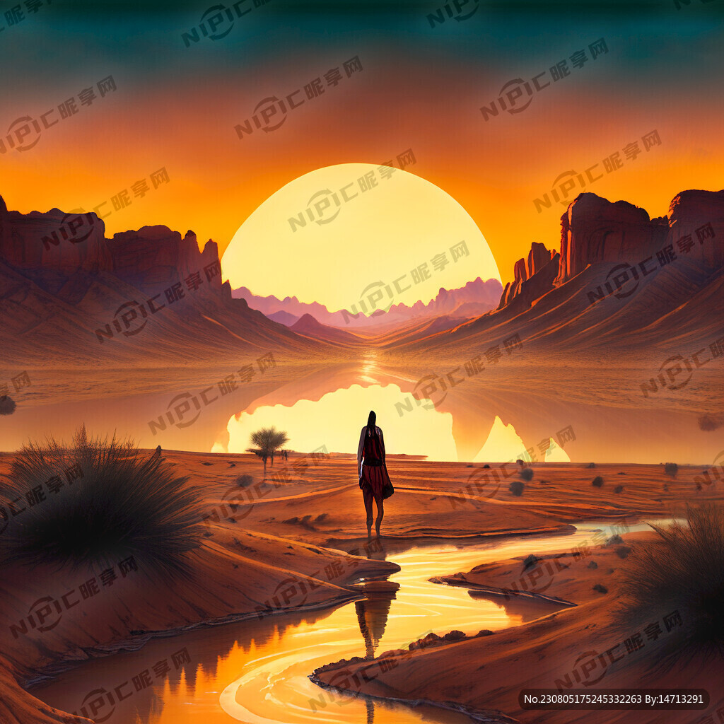 大漠孤烟直 长河落日圆 沙漠