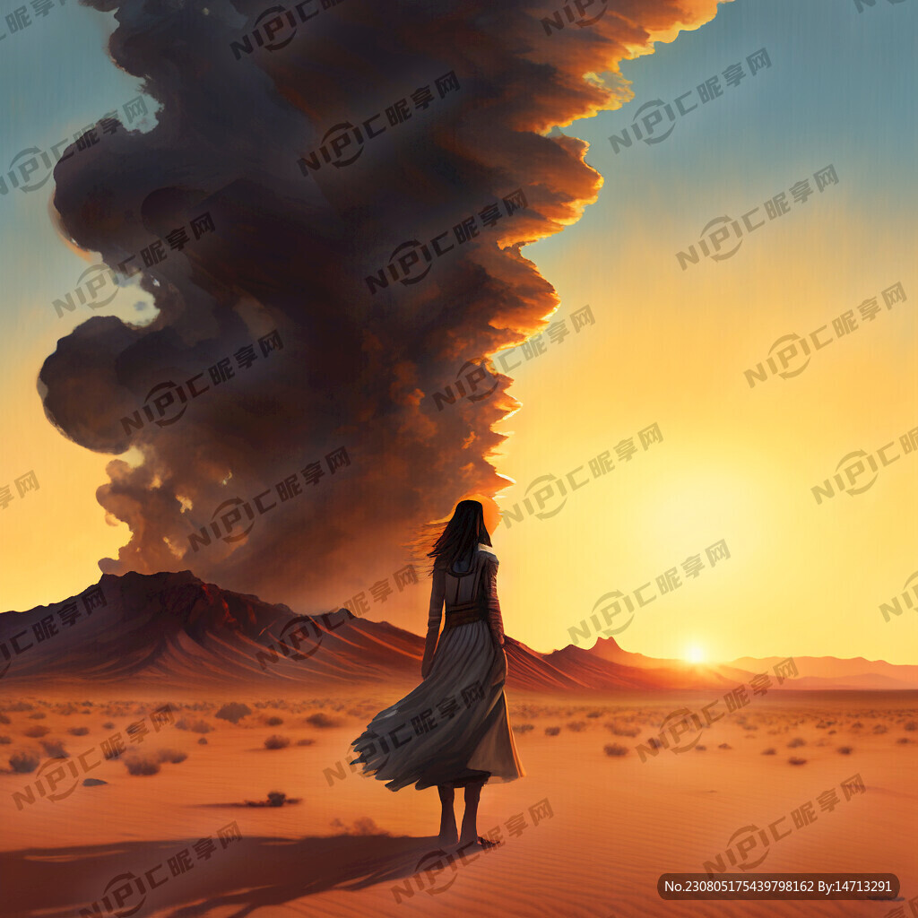 大漠孤烟直 落日 沙漠