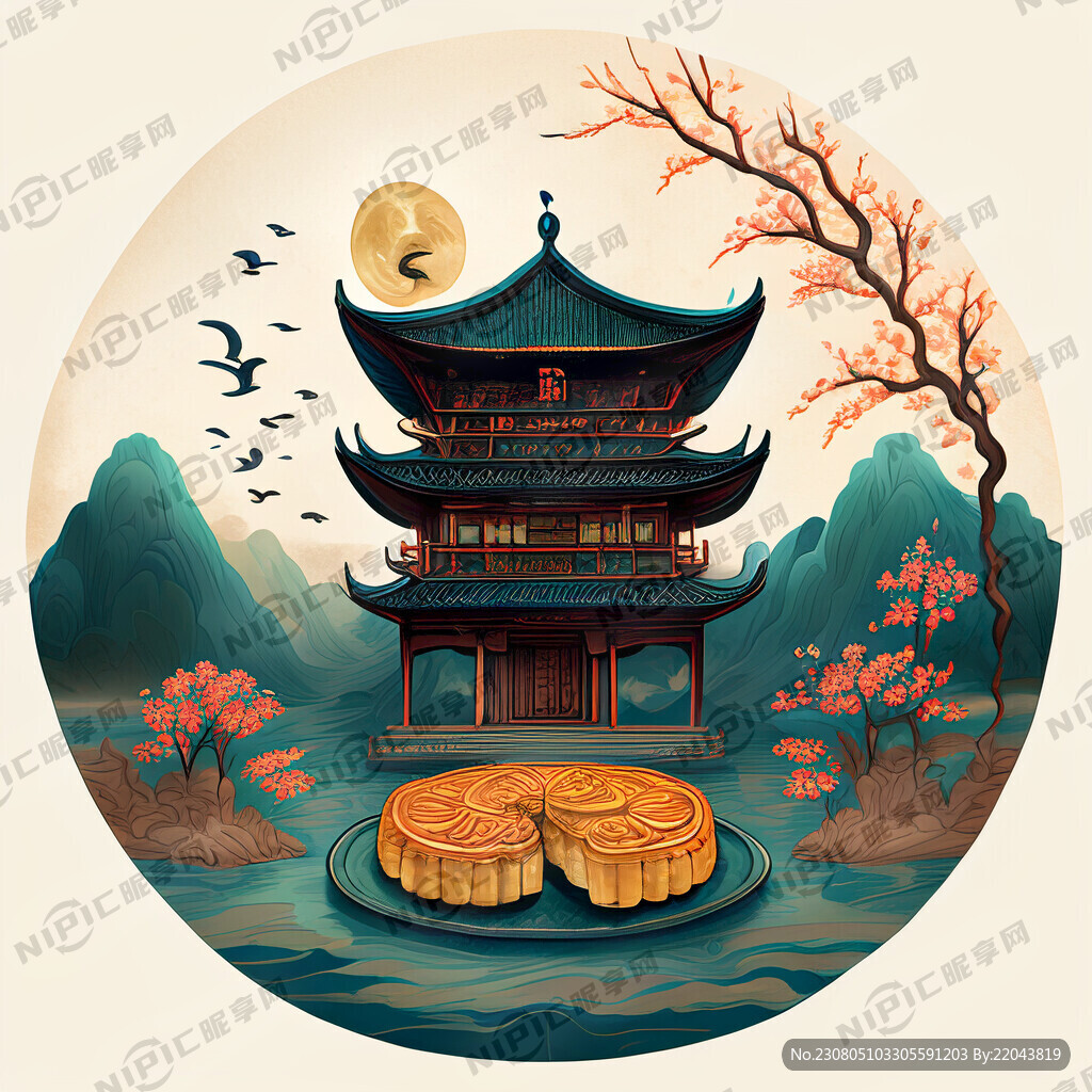 土家姑娘 吊脚楼 玉兔 中秋