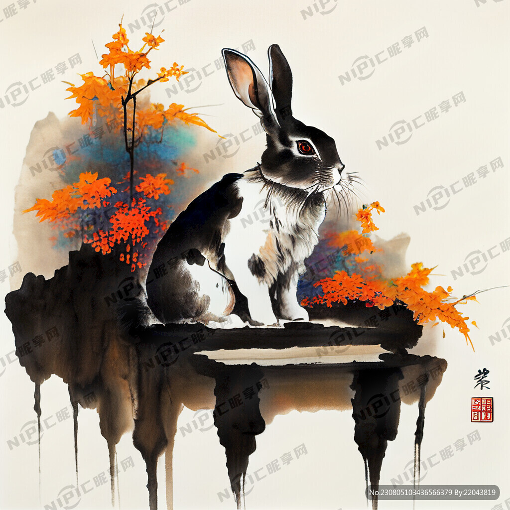 土家姑娘 吊脚楼 玉兔 中秋