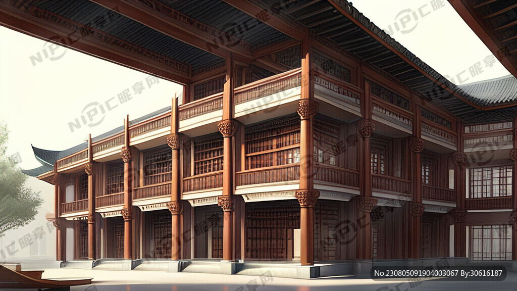 中学图书馆建筑效果图