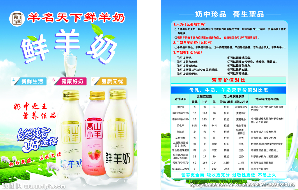 牛奶宣传单
