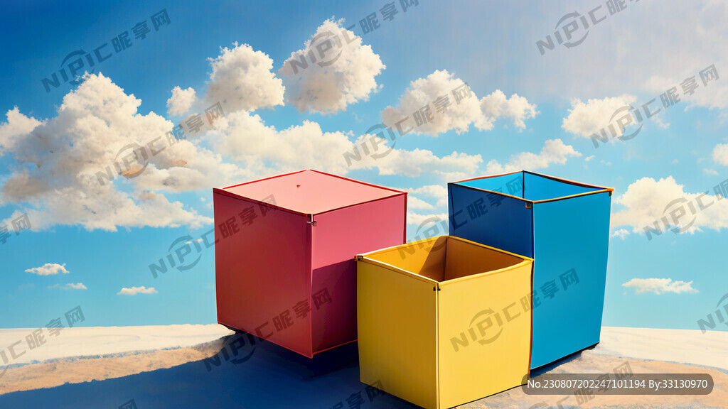 地面上随机摆放着颜色各不相同的