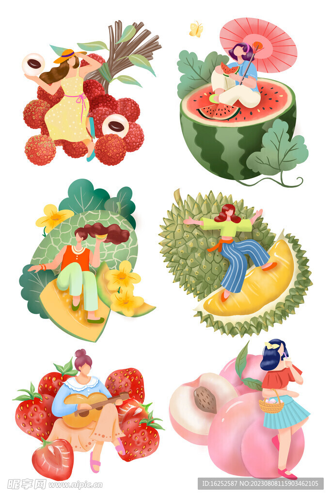 夏日水果插画