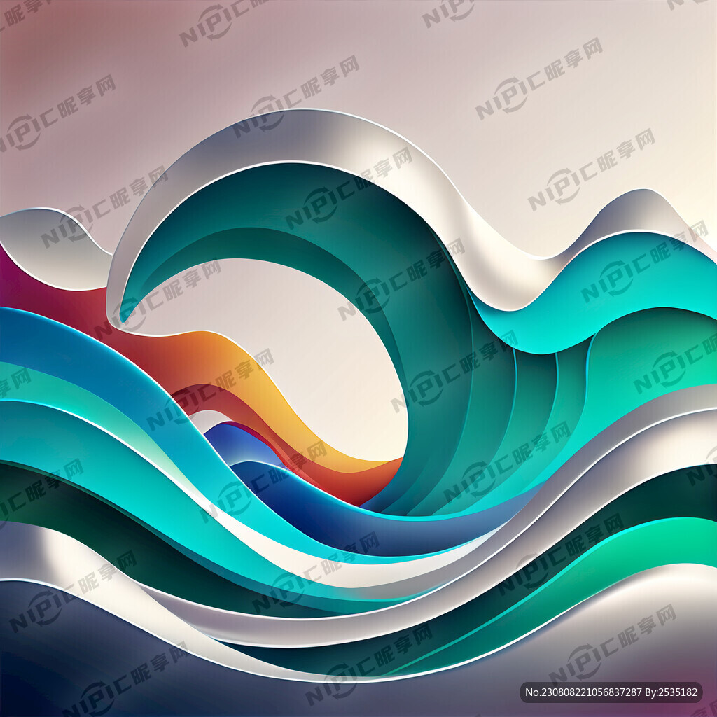 光滑的蓝色波浪 波浪的背景