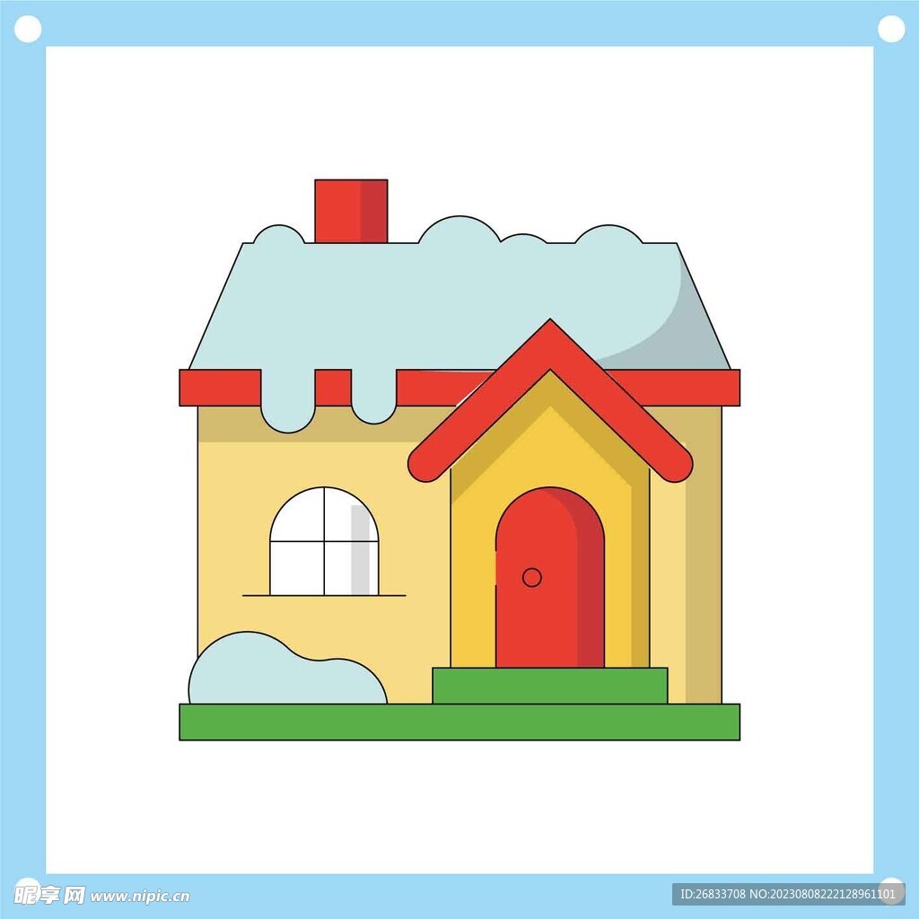 可爱的小房子卡通矢量图