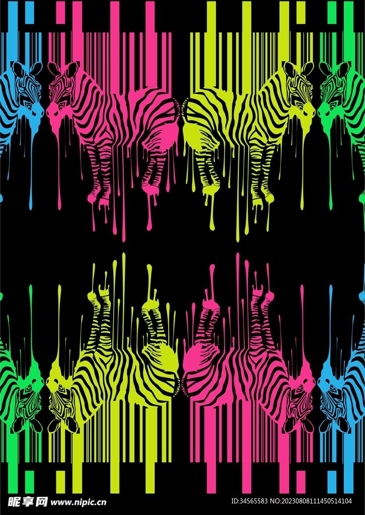 斑马涂鸦颜料水滴状