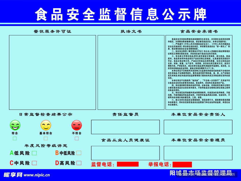 阳城食品安全公示牌