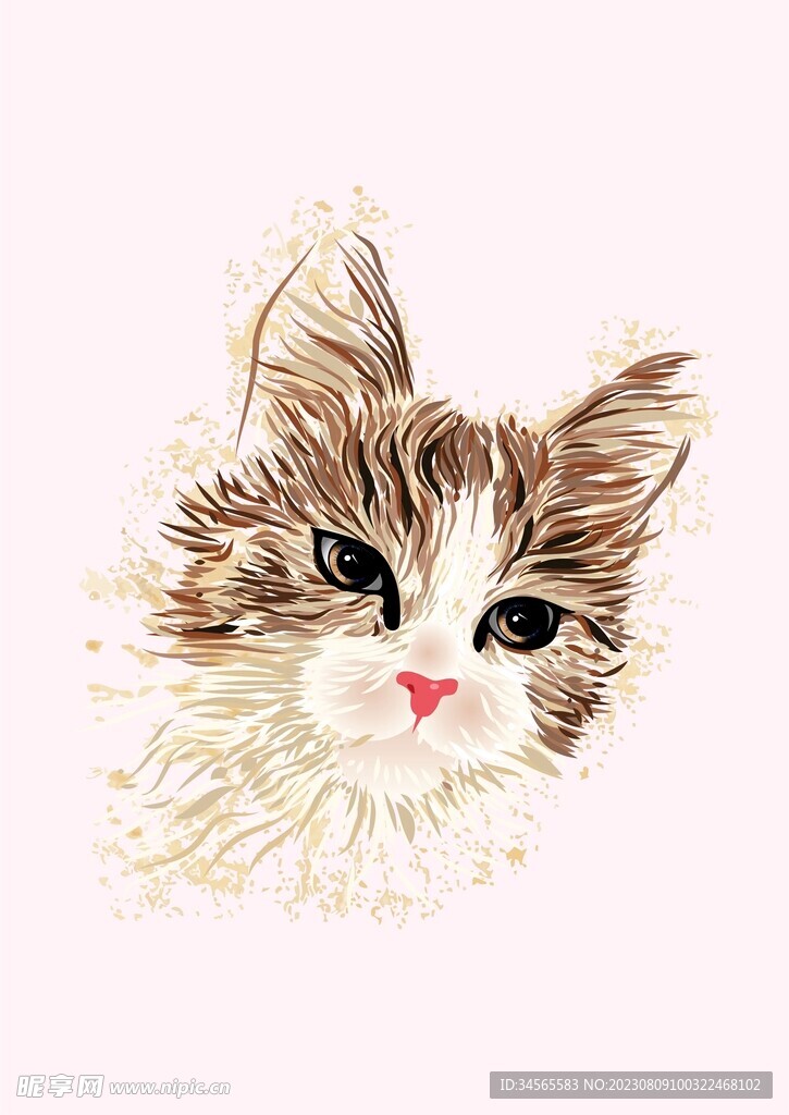 手绘小猫咪可爱猫头