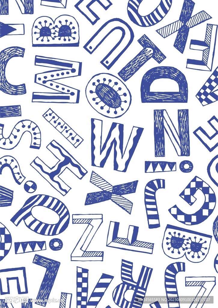 英文字母涂鸦个性英文