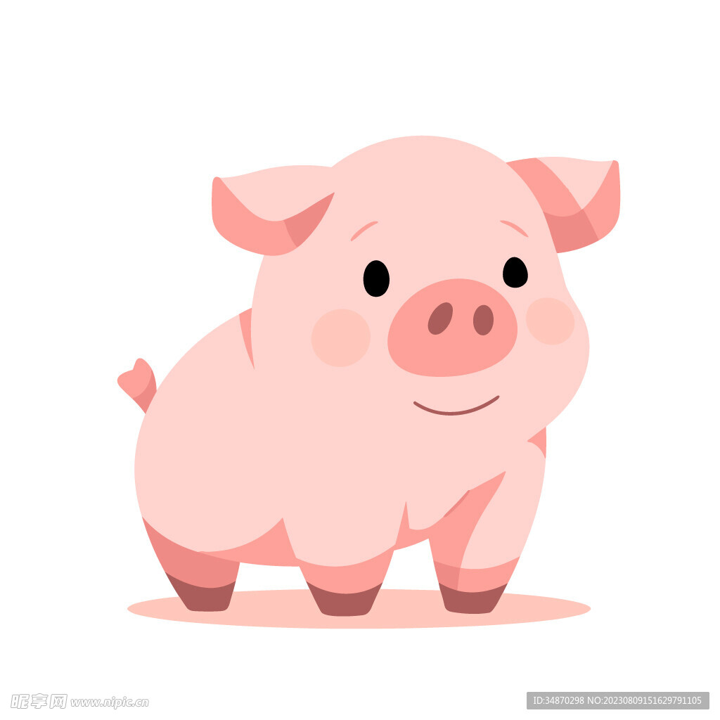 可爱小猪猪矢量插画
