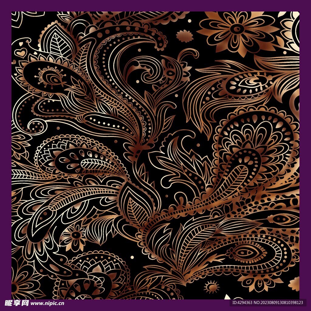 大牌方巾花型图