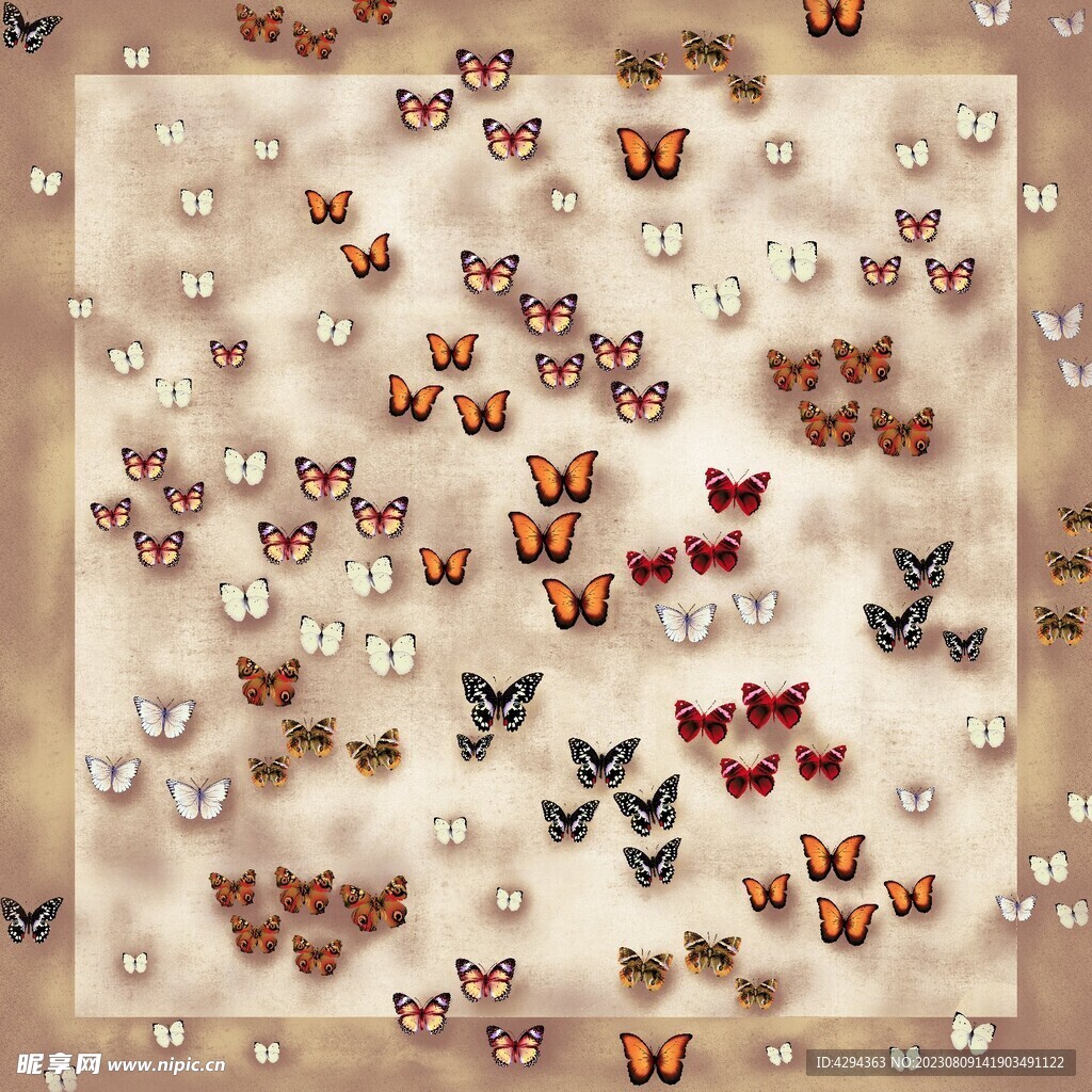 大牌方巾花型图