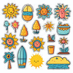 夏天主题手帐贴纸