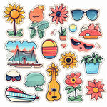夏天主题手帐贴纸