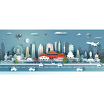 卡通元素上海城市矢量图