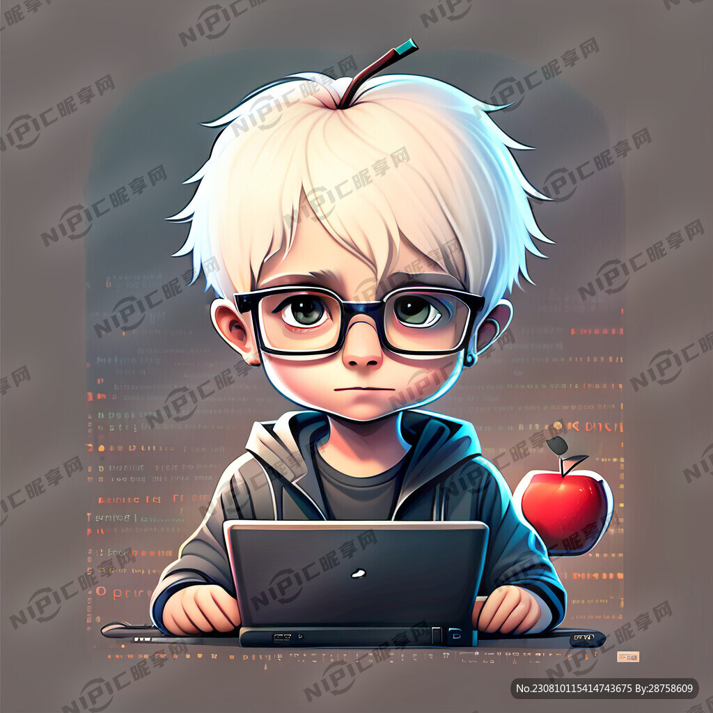 可爱 卡通 男孩 不戴眼镜