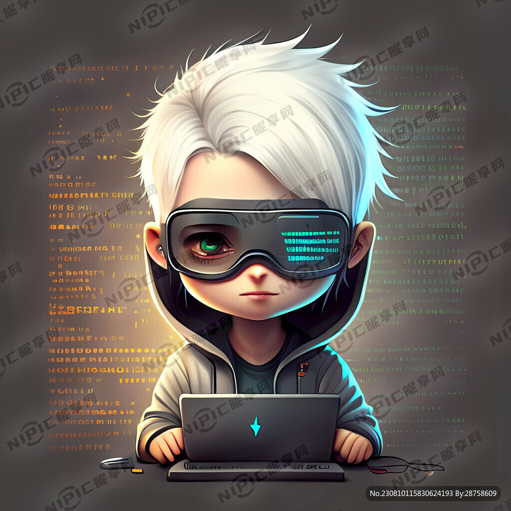 可爱 卡通 程序员 敲代码