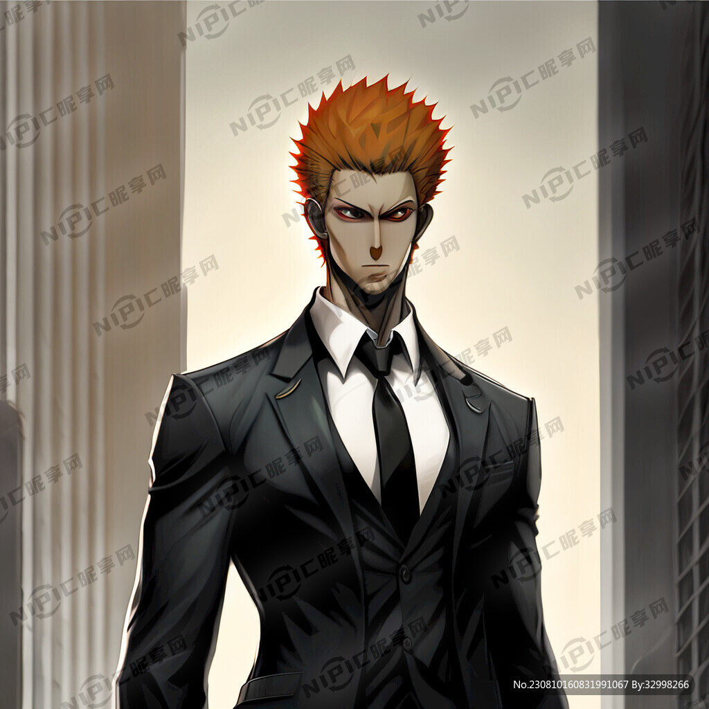 黑崎一护穿着西装 站着 都市