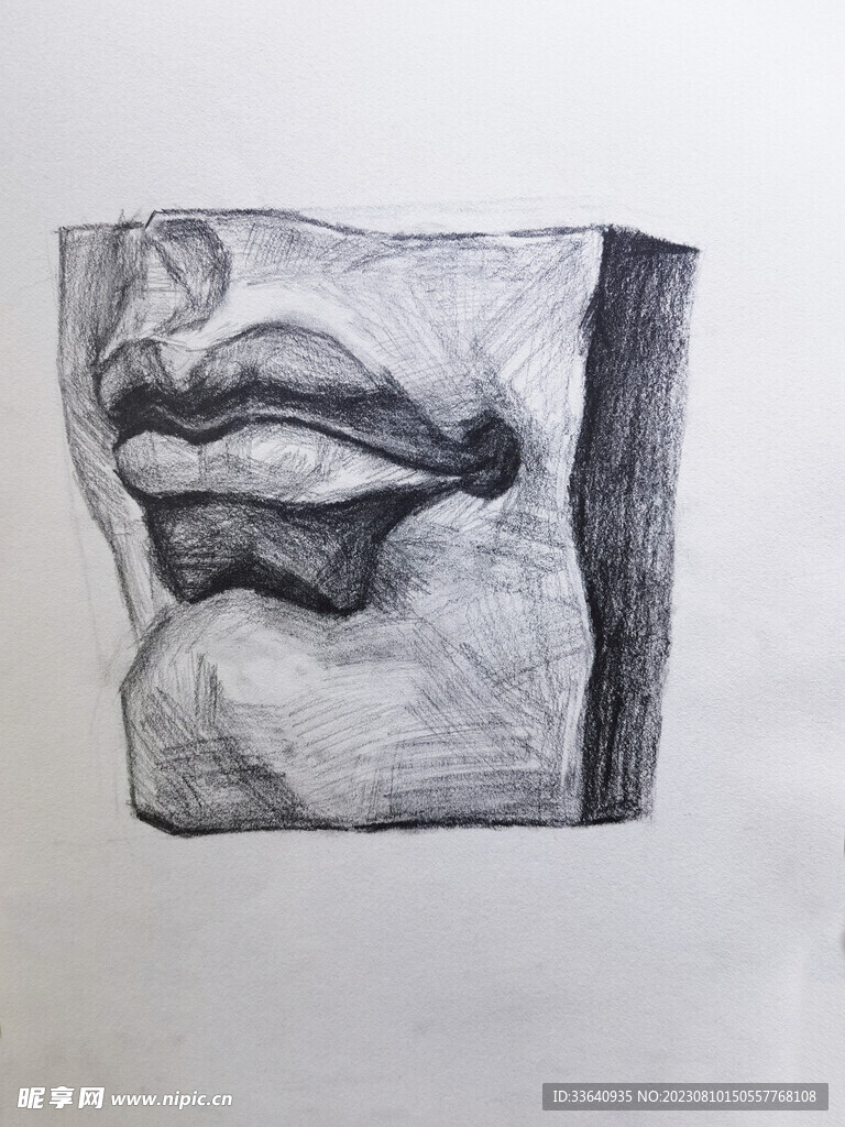 嘴巴 素描 石膏