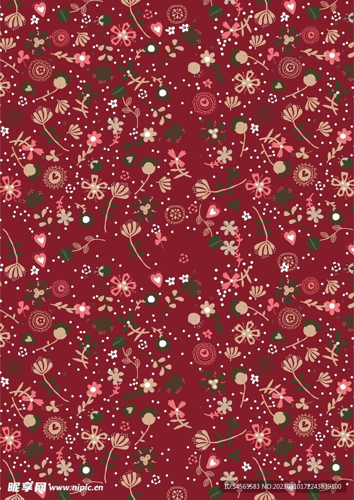 红色小碎花大妈广场舞背景