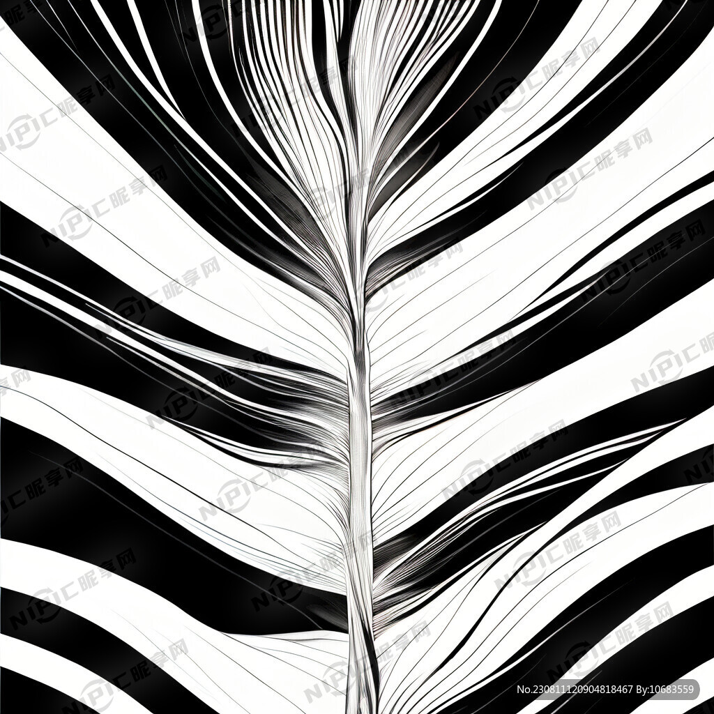 流水的线条黑白