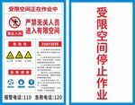 受限空间作业  危险告知牌