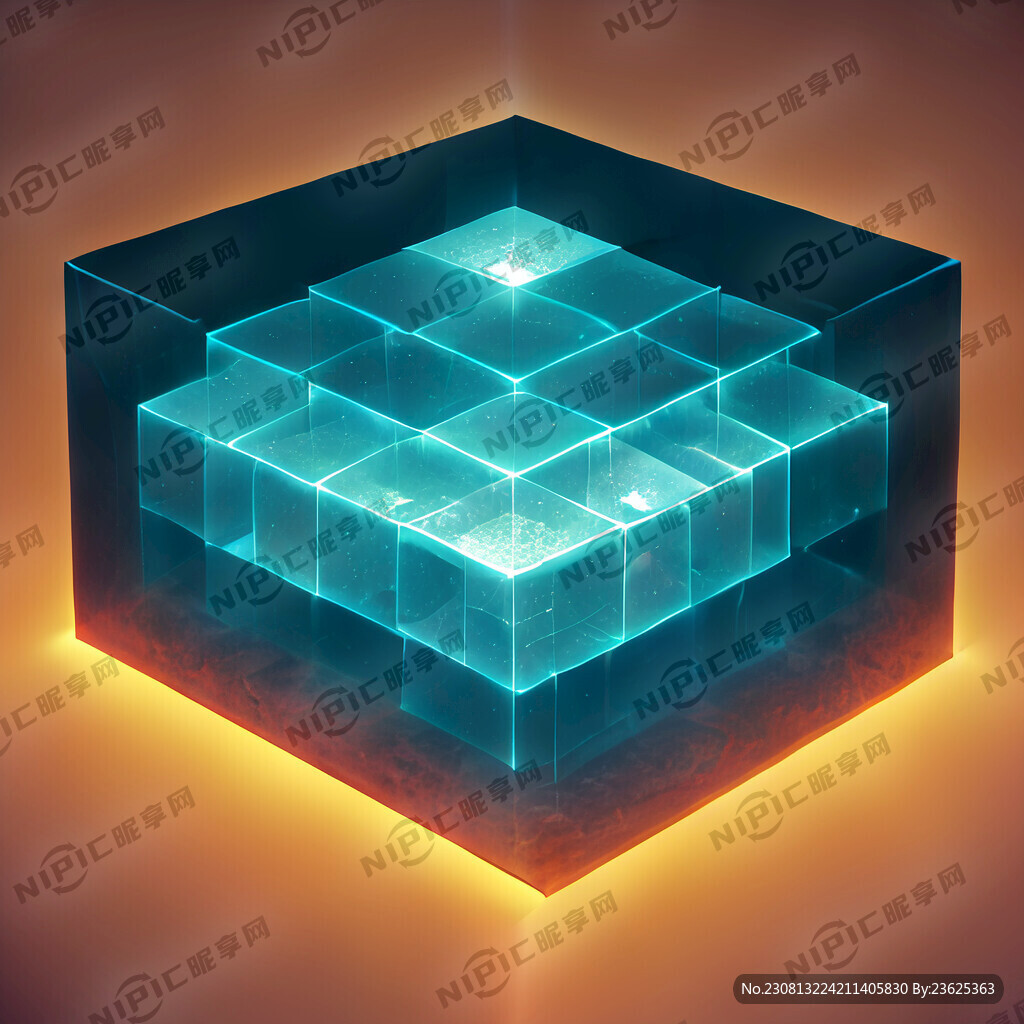 用发光的立方体排列的